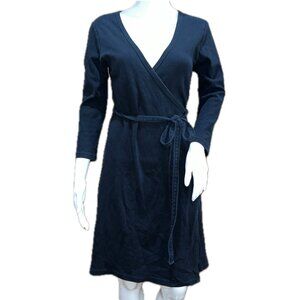 American Apparel Black Interlock Cotton Knit Wrap Dress Size Medium